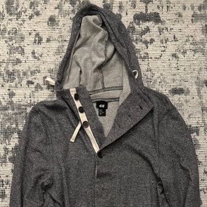 Gray H&M Button Up Hooded Sweatshirt Size medium
